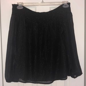 Black w/ Silver Off The Shoulder Shirt